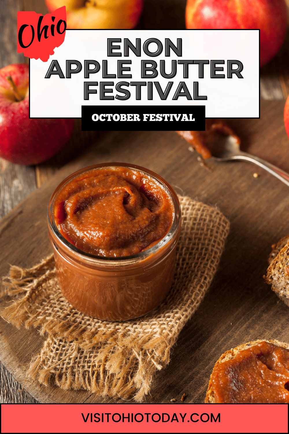 At the Enon Apple Butter Festival, visitors can buy Enon Apple Butter, which will be canned during the event. Held in October, get the freshest apple butter!