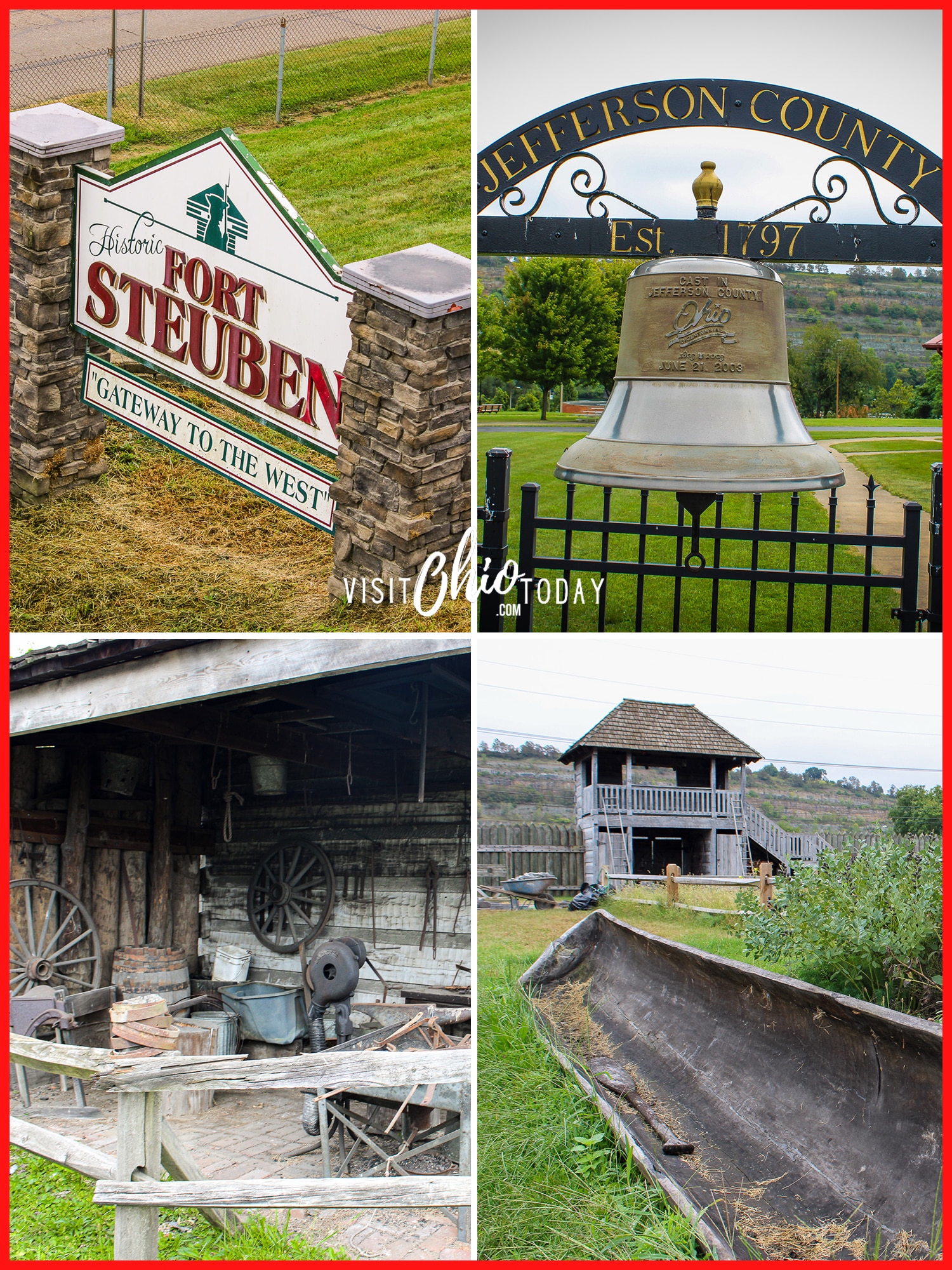 vertical image with four photos from around the fort. Photo credit: Cindy Gordon of VisitOhioToday.com