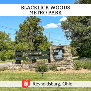 square image with a photo of the entrance sign at Blacklick Woods Metro Park