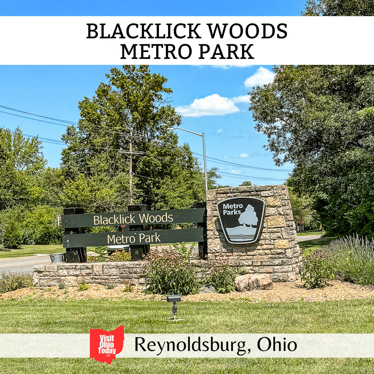 square image with a photo of the entrance sign at Blacklick Woods Metro Park
