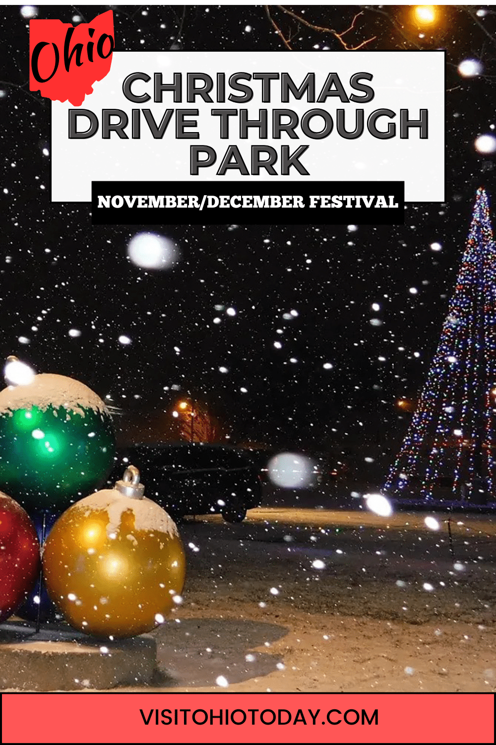 The Christmas Drive Through Park by Elegant Illusions is at Portage County Randolph Fairgrounds from late November through the end of December.