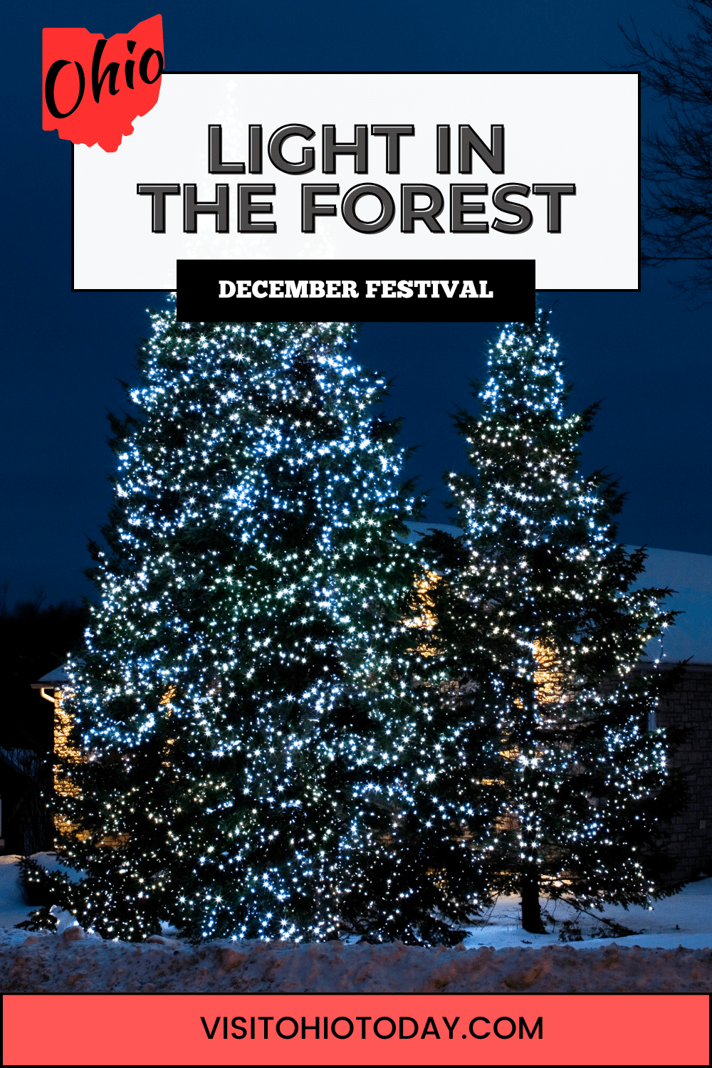 Light in the Forest is a 1-mile walking trail at the Cincinnati Nature Center at Rowe Woods in Milford through most of December.