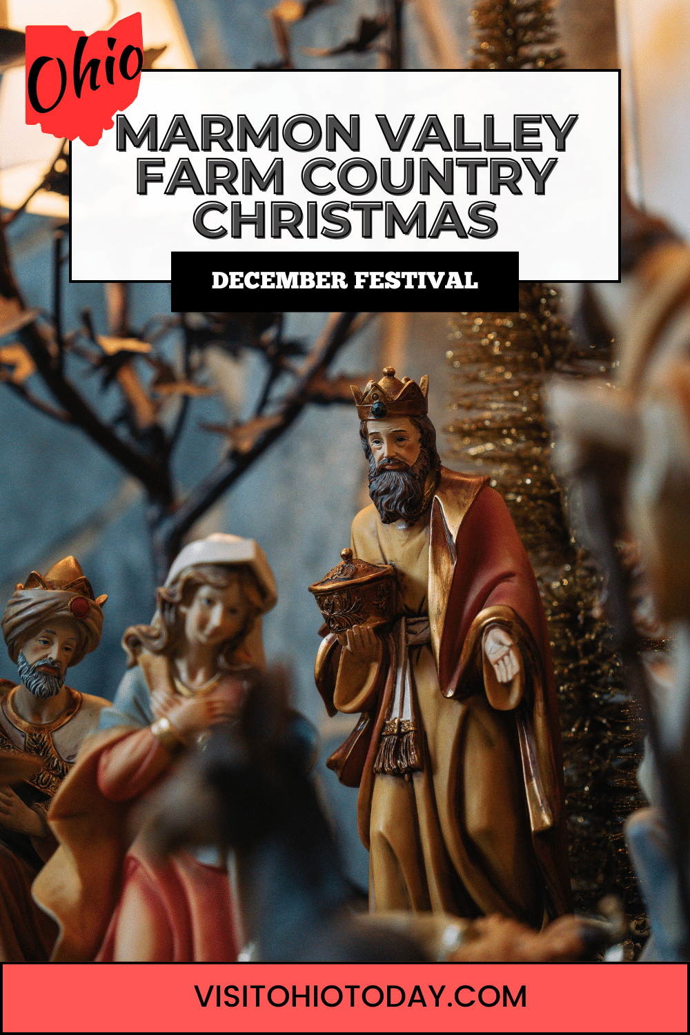 Marmon Valley Farms Country Christmas is a unique hayride bringing visitors the story of the birth of Jesus. Located in Zanesfield, Logan County.
