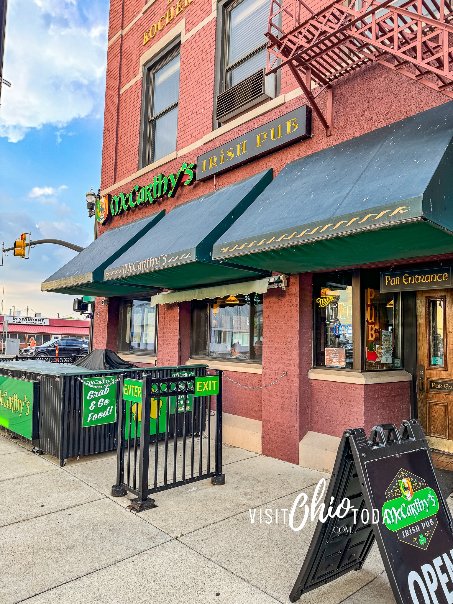 vertical photo of the outside of McCarthy's Irish Pub. Photo credit: Cindy Gordon of VisitOhioToday.com