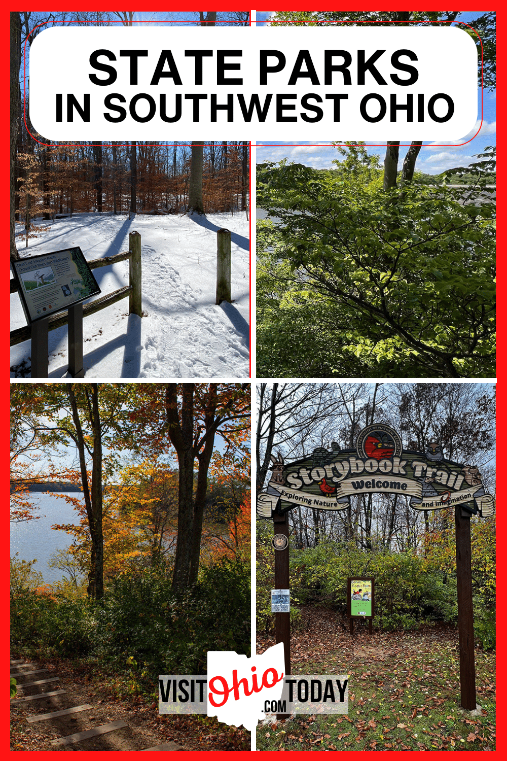 Southwest Ohio is characterized by gently rolling hills, river valleys, and evidence of glacial activity. It borders Michigan to the west and Kentucky to the south. Cincinnati, Dayton, and Springfield are among the cities in the southwest region. There are 13 state parks in Southwest Ohio.